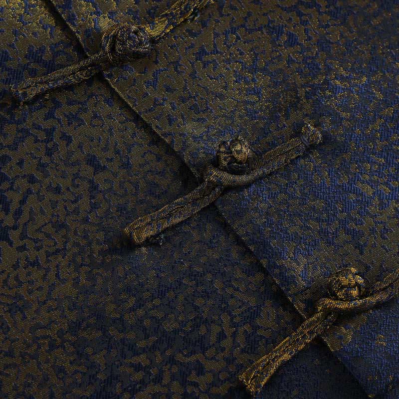 Giacca da uomo a maniche lunghe con bottoni a rana, tasche e motivo Buddha Stones Golden Desert Blue Flowers - image 7