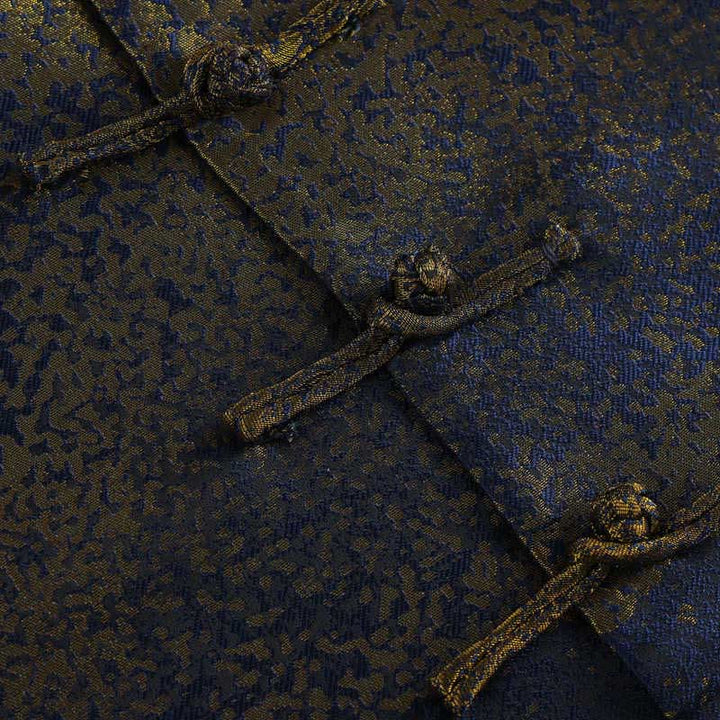 Giacca da uomo a maniche lunghe con bottoni a rana, tasche e motivo Buddha Stones Golden Desert Blue Flowers - image 7