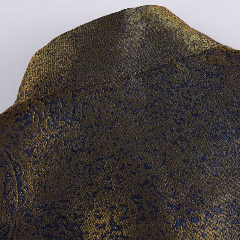 Giacca da uomo a maniche lunghe con bottoni a rana, tasche e motivo Buddha Stones Golden Desert Blue Flowers - image 5