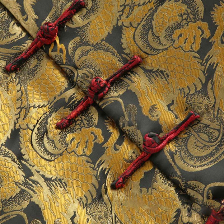 Giacca da uomo a maniche lunghe con tasche, motivo drago invernale in jacquard con bottoni a rana Buddha Stones - image 7