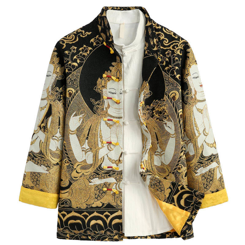 Giacca da uomo a maniche lunghe con bottoni a forma di rana Buddha Stones Avalokitesvara Guanyin - Biancheria - US/UK/AU44, EU54 (4XL) - image 0