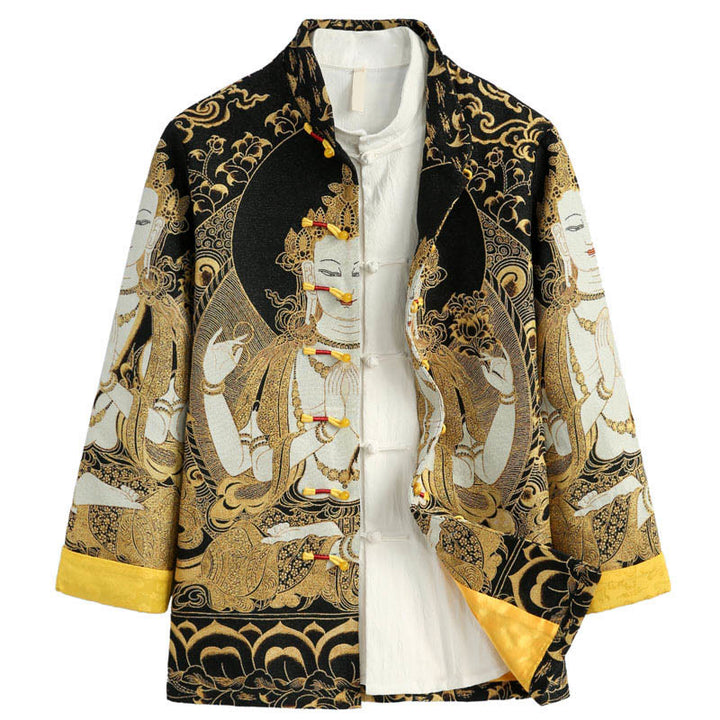 Giacca da uomo a maniche lunghe con bottoni a forma di rana Buddha Stones Avalokitesvara Guanyin - Biancheria - US/UK/AU44, EU54 (4XL) - image 0