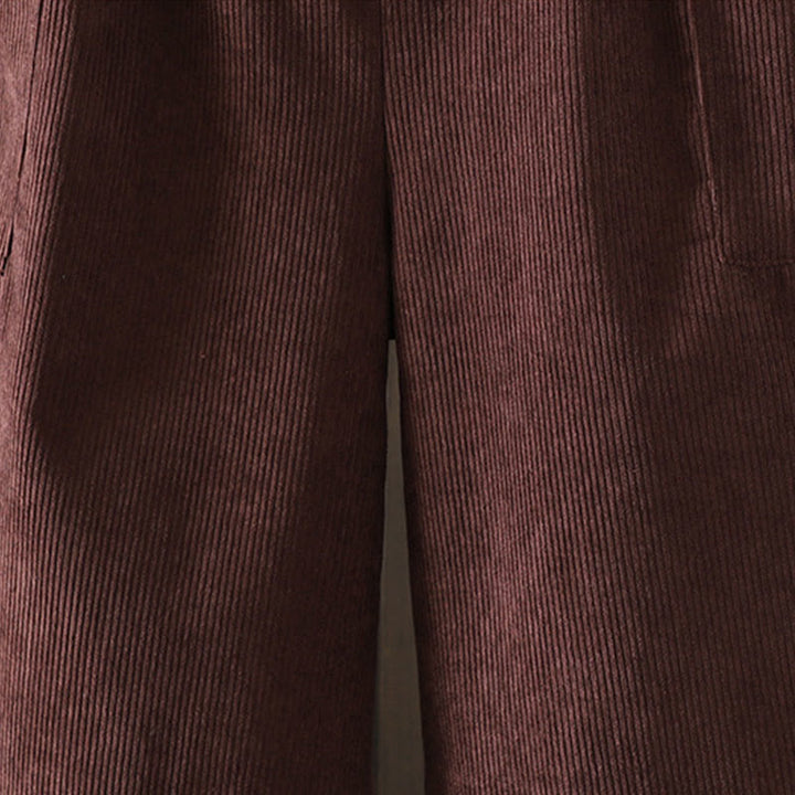 Pantaloni da donna in velluto a coste di cotone con tasche e gamba larga, foderati in pile, a vita alta, con Buddha Stones - image 6