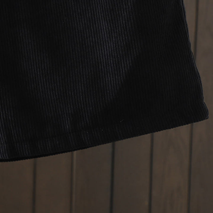 Pantaloni da donna in velluto a coste di cotone con tasche e gamba larga, foderati in pile, a vita alta, con Buddha Stones - image 14