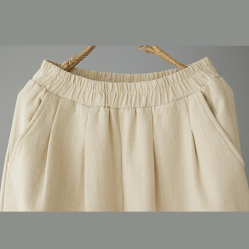 Pantaloni invernali da donna Buddha Stones in pile termico di cotone con tasche e lunghezza alla caviglia - image 2