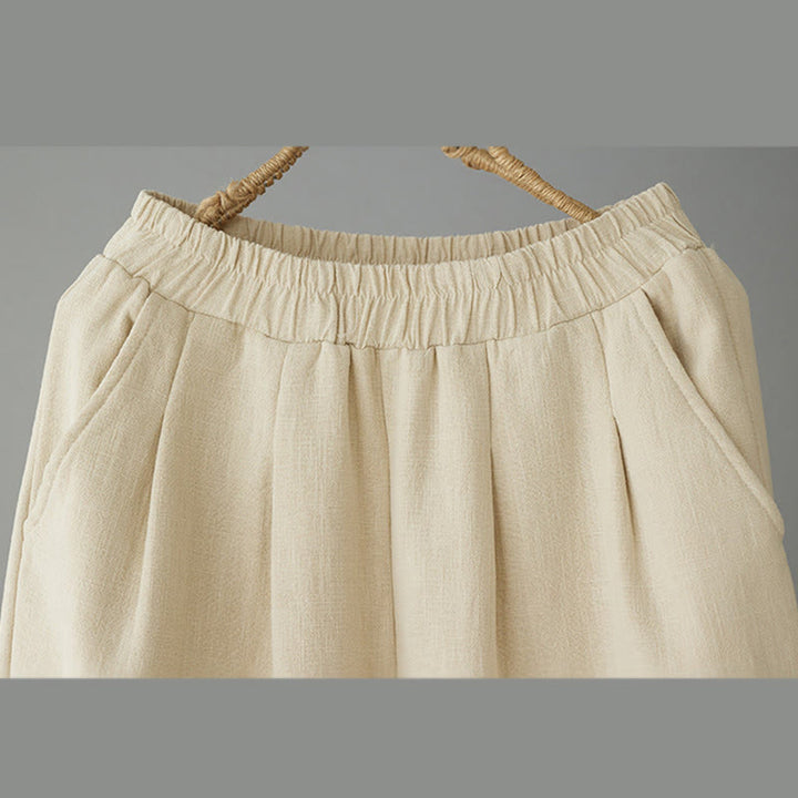 Pantaloni invernali da donna Buddha Stones in pile termico di cotone con tasche e lunghezza alla caviglia - image 2