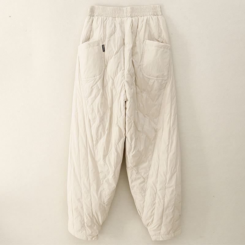 Pantaloni termici invernali da donna in cotone tinta unita Buddha Stones con tasche - image 1