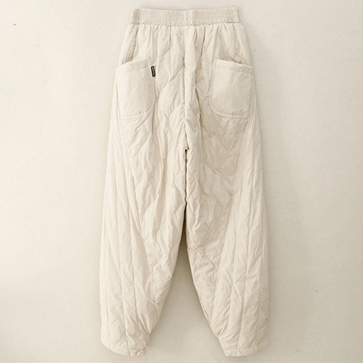 Pantaloni termici invernali da donna in cotone tinta unita Buddha Stones con tasche - image 1