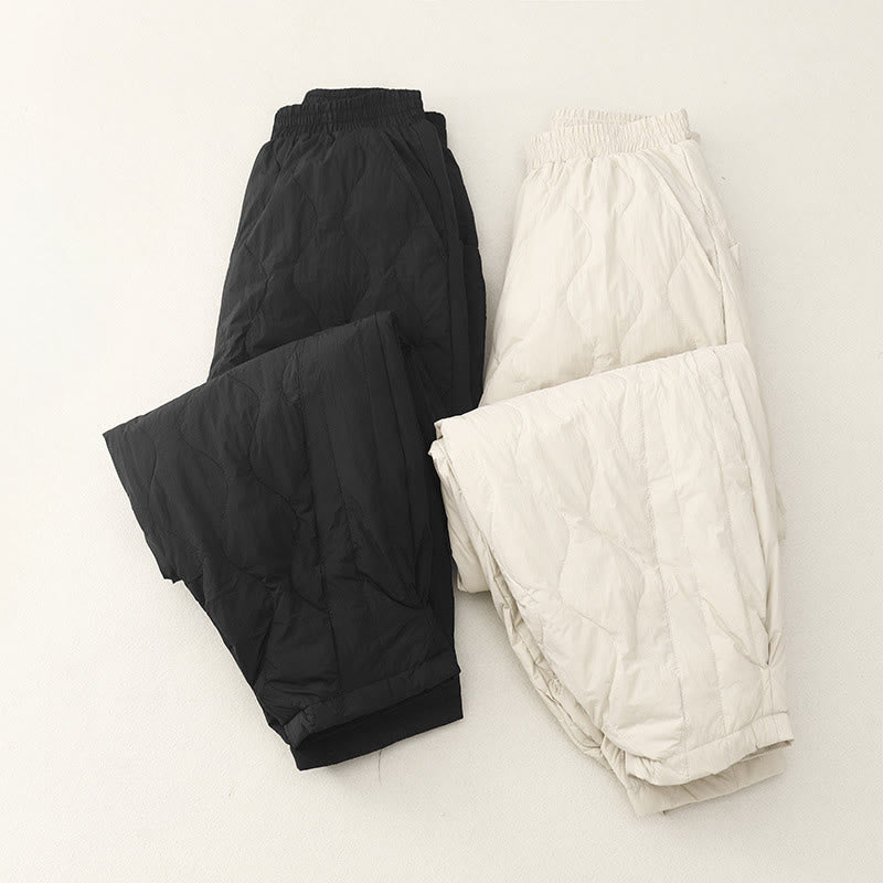 Pantaloni termici invernali da donna in cotone tinta unita Buddha Stones con tasche - image 12
