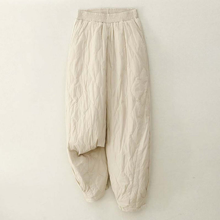 Pantaloni termici invernali da donna in cotone tinta unita Buddha Stones con tasche - Beige - US8-10, UK/AU12-14, EU40-42 (2XL) - image 0