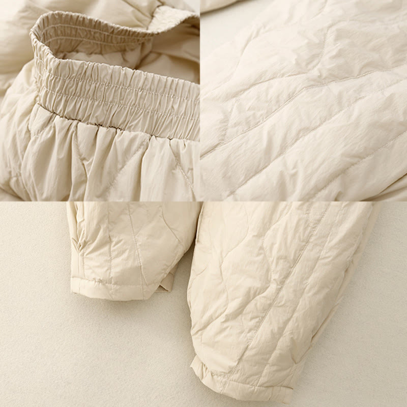 Pantaloni termici invernali da donna in cotone tinta unita Buddha Stones con tasche - image 6