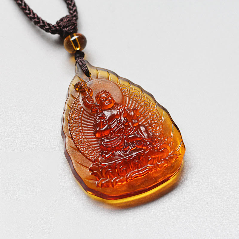 Collana con ciondolo a forma di foglia, in cristallo Liuli, con Buddha Stones , zodiaco cinese, Buddha natale, protezione - Gallo-Acalanatha - image 10