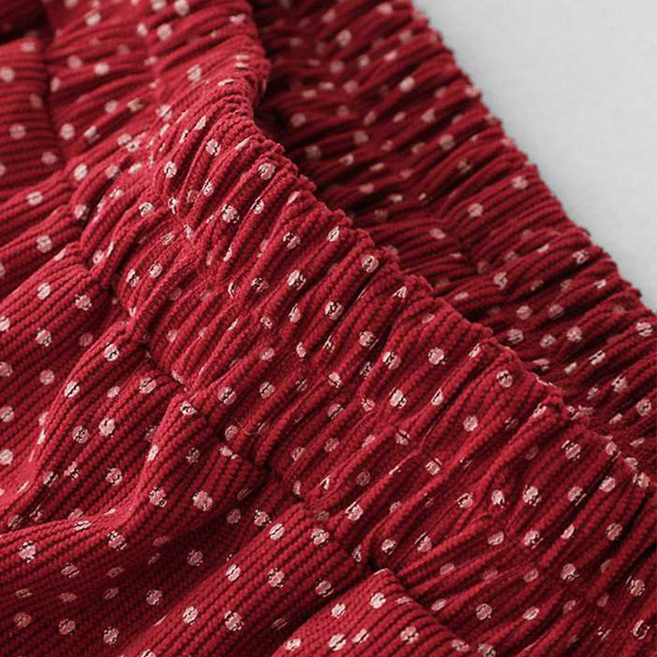 Pantaloni larghi da donna con tasche e motivo a pois autunnali con vita alta e motivo Buddha Stones - image 6