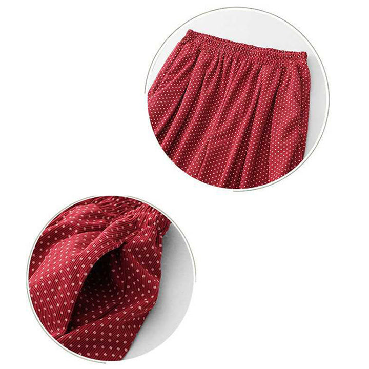 Pantaloni larghi da donna con tasche e motivo a pois autunnali con vita alta e motivo Buddha Stones - image 12