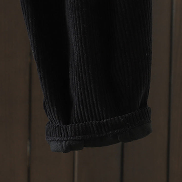 Pantaloni harem invernali da donna in velluto a coste di cotone con vita alta e fodera in pile, con tasche , Buddha Stones - image 16