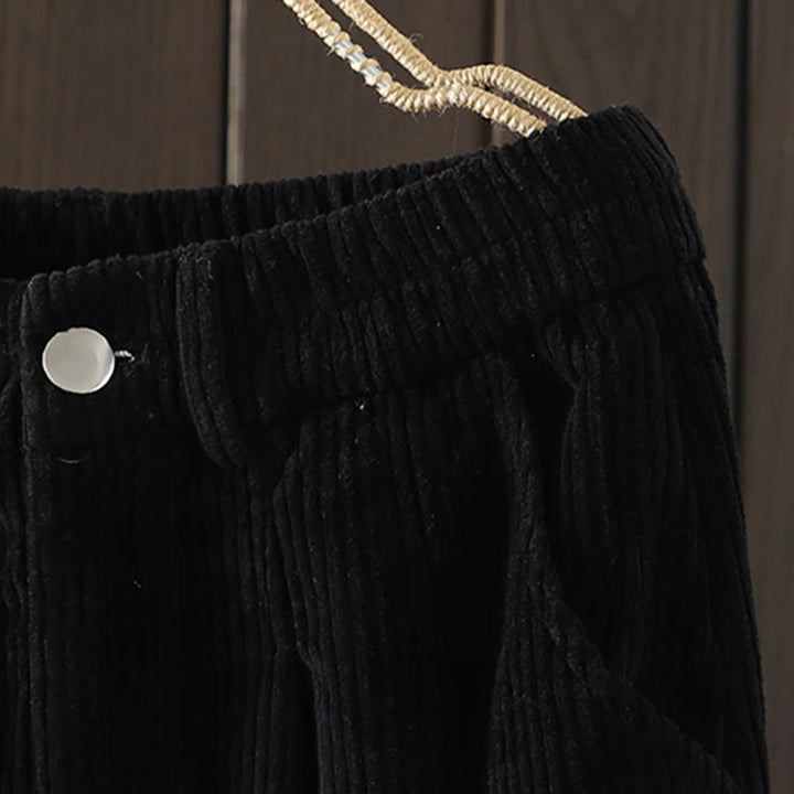 Pantaloni harem invernali da donna in velluto a coste di cotone con vita alta e fodera in pile, con tasche , Buddha Stones - image 14