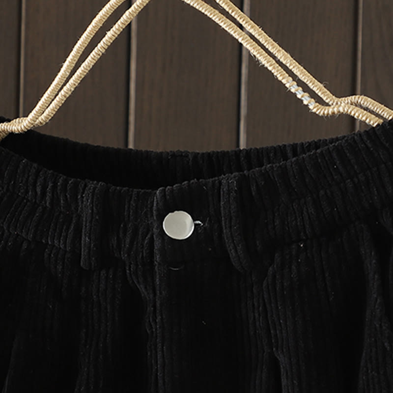 Pantaloni harem invernali da donna in velluto a coste di cotone con vita alta e fodera in pile, con tasche , Buddha Stones - image 13