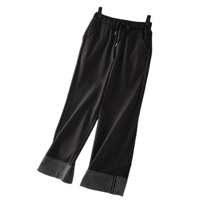Pantaloni invernali da donna con gamba dritta, elastici in vita, casual e spessi, con tasche , Buddha Stones - image 5