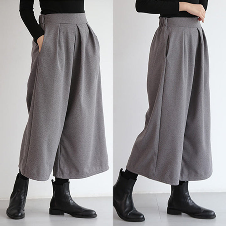 Pantaloni larghi da donna con tasche e elastico in vita, lunghezza 7-8, modello Buddha Stones - image 12