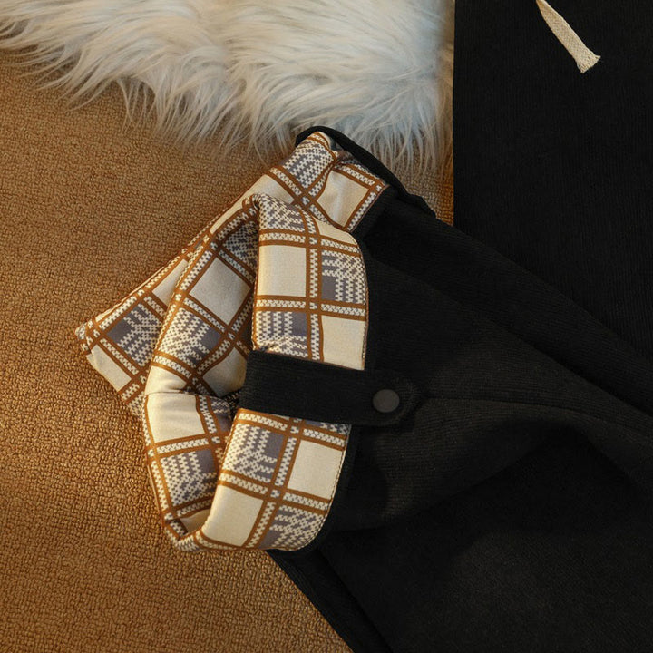 Pantaloni larghi da donna in velluto a coste di cotone patchwork con fodera in pile e tasche Buddha Stones - image 22