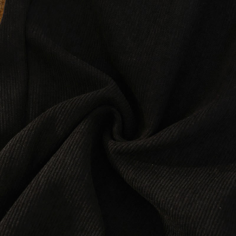 Pantaloni larghi da donna in velluto a coste di cotone patchwork con fodera in pile e tasche Buddha Stones - image 20