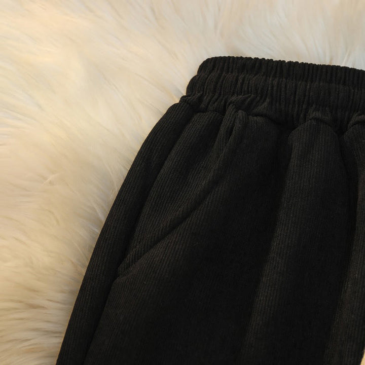 Pantaloni larghi da donna in velluto a coste di cotone patchwork con fodera in pile e tasche Buddha Stones - image 19