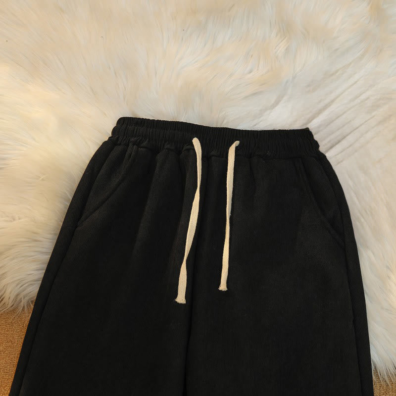 Pantaloni larghi da donna in velluto a coste di cotone patchwork con fodera in pile e tasche Buddha Stones - image 17