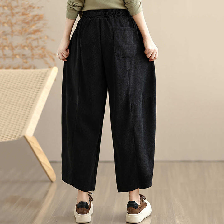 Pantaloni harem in velluto a coste patchwork con tasche da donna di Buddha Stones - image 20