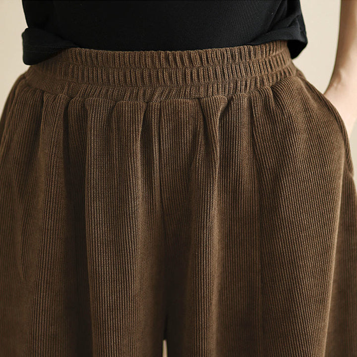 Pantaloni harem in velluto a coste patchwork con tasche da donna di Buddha Stones - image 10