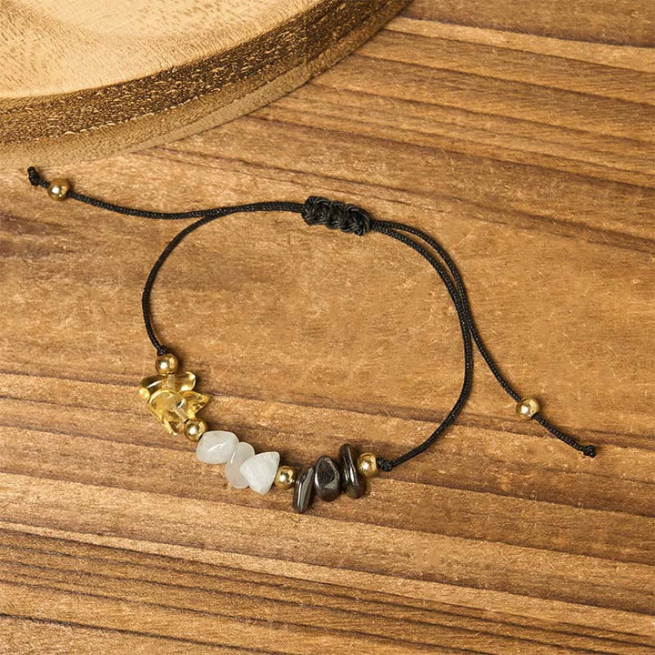 Bracciale con carta del successo in corda, citrino, avventurina verde e pirite di Buddha Stones - image 3