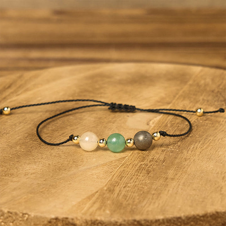 Bracciale con carta del successo in corda, citrino, avventurina verde e pirite di Buddha Stones - image 12