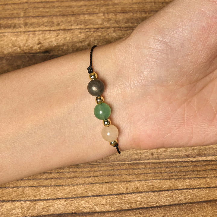 Bracciale con carta del successo in corda, citrino, avventurina verde e pirite di Buddha Stones - image 15