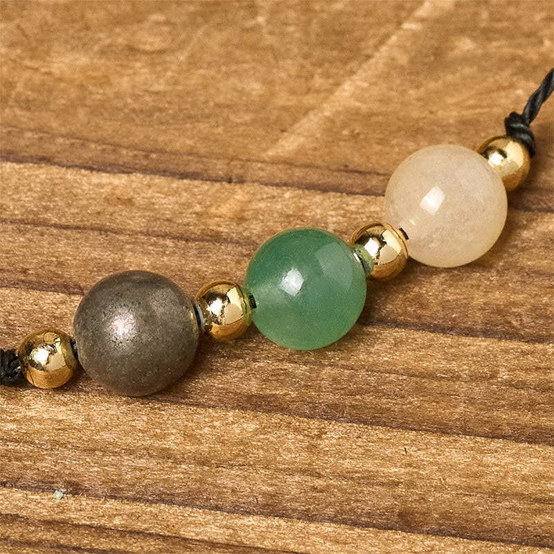 Bracciale con carta del successo in corda, citrino, avventurina verde e pirite di Buddha Stones - image 14