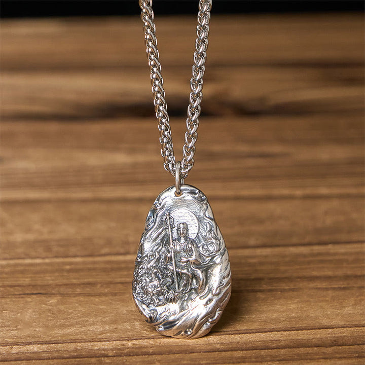 Buddha Stones Collana con ciondolo in rame Kṣitigarbha Dizang Bodhisattva Compassione - Buddha e catena della chiglia - image 9