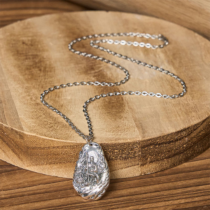 Buddha Stones Collana con ciondolo in rame Kṣitigarbha Dizang Bodhisattva Compassione - image 4