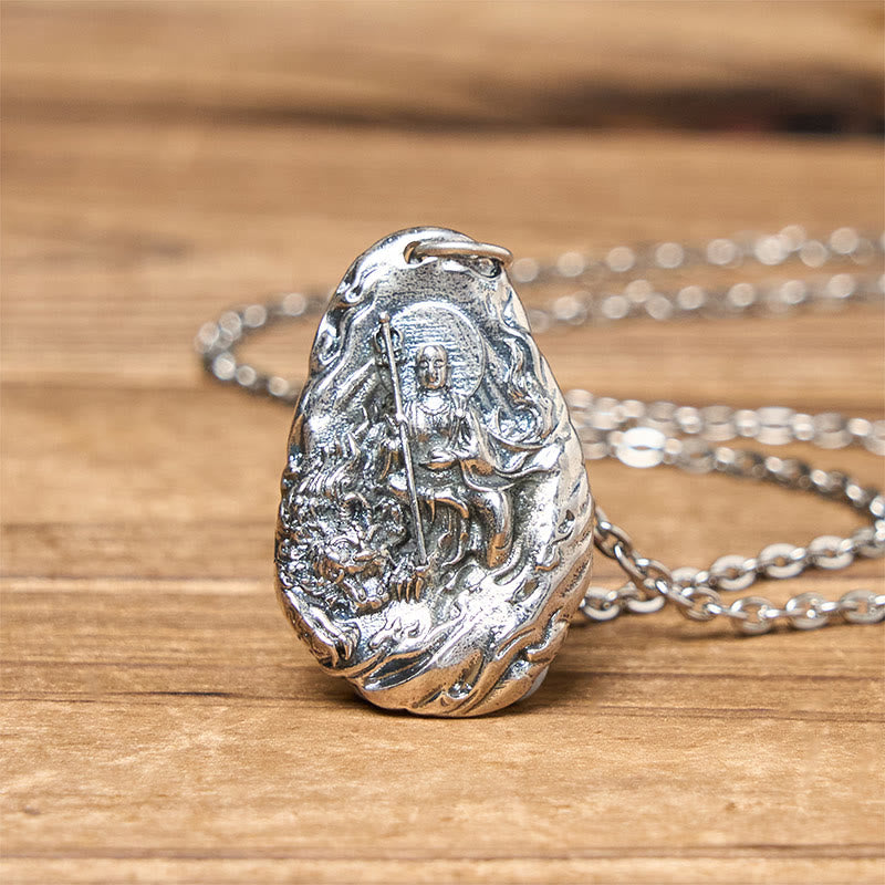 Buddha Stones Collana con ciondolo in rame Kṣitigarbha Dizang Bodhisattva Compassione - image 2