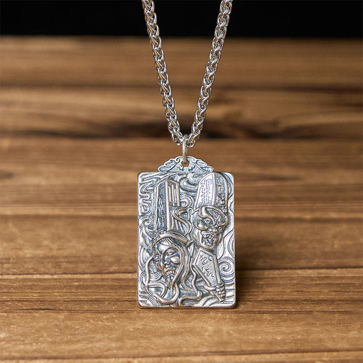 Buddha Stones Collana con ciondolo in rame, nero e bianco, modello di impermanenza, equilibrio - Impermanenza in bianco e nero e catena della chiglia - image 8