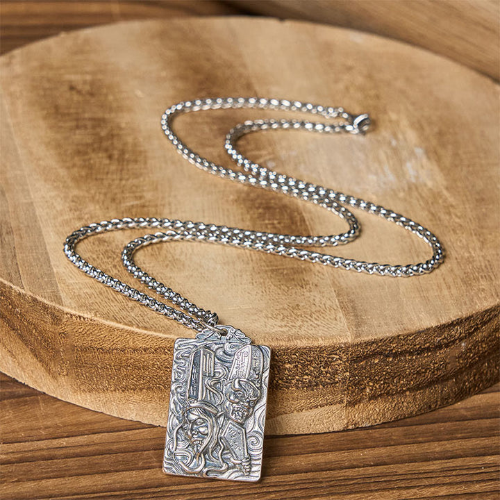 Buddha Stones Collana con ciondolo in rame, nero e bianco, modello di impermanenza, equilibrio - image 9