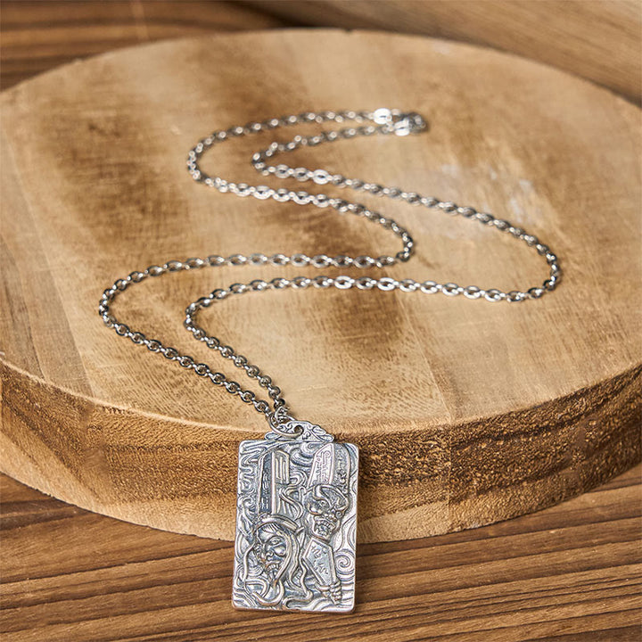 Buddha Stones Collana con ciondolo in rame, nero e bianco, modello di impermanenza, equilibrio - image 2