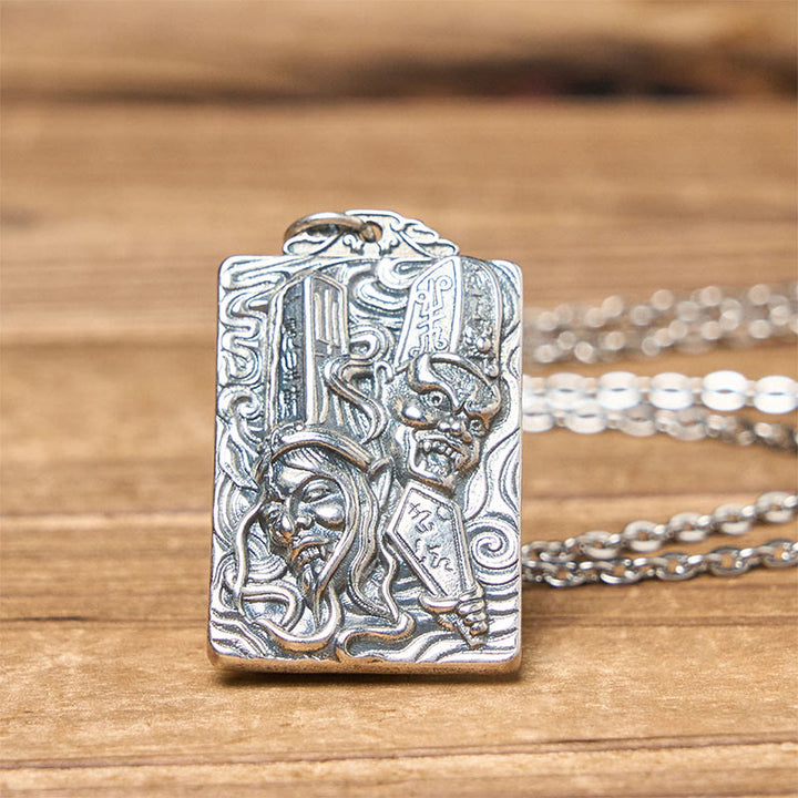 Buddha Stones Collana con ciondolo in rame, nero e bianco, modello di impermanenza, equilibrio - image 4