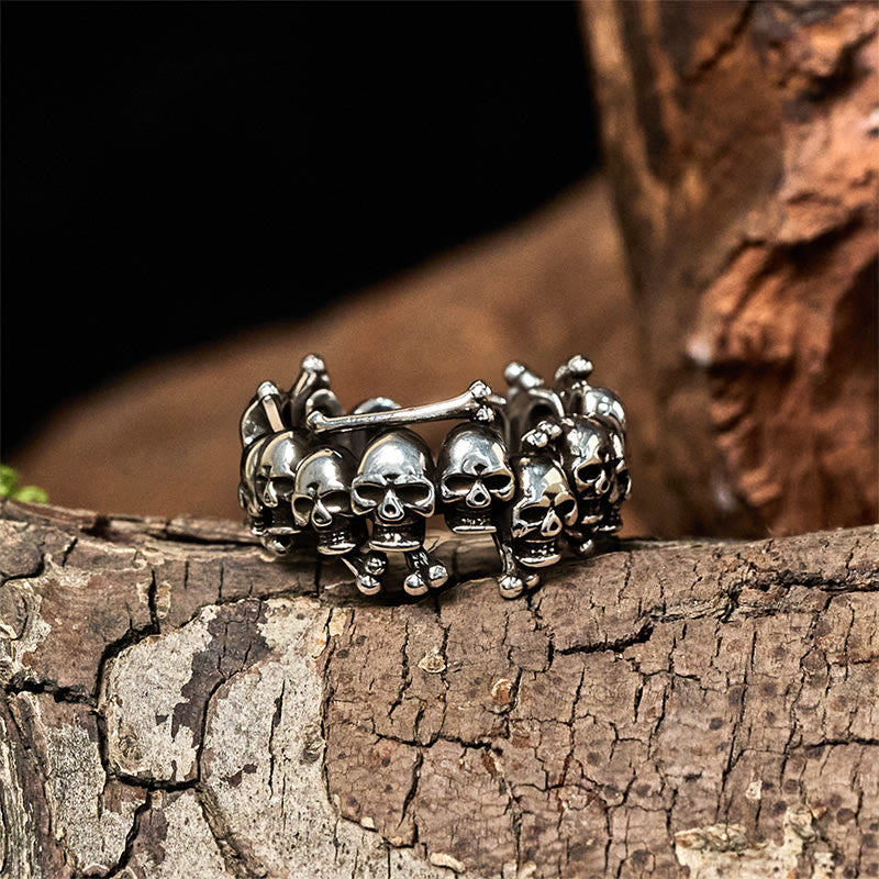 Anello con teschio in rame e Buddha Stones , Signore della foresta dei cadaveri, che tiene lontani gli spiriti maligni - image 1