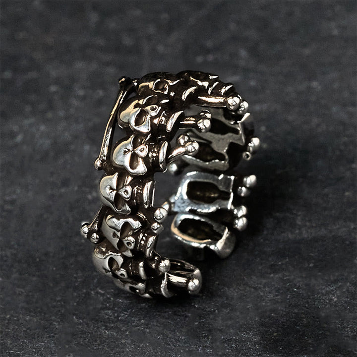 Anello con teschio in rame e Buddha Stones , Signore della foresta dei cadaveri, che tiene lontani gli spiriti maligni - image 2