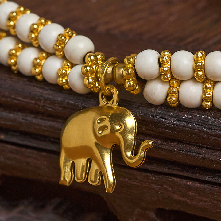 Bracciale Buddha Stones Turquoise Elephant Luck in rame placcato a doppio strato e resistenza - image 4