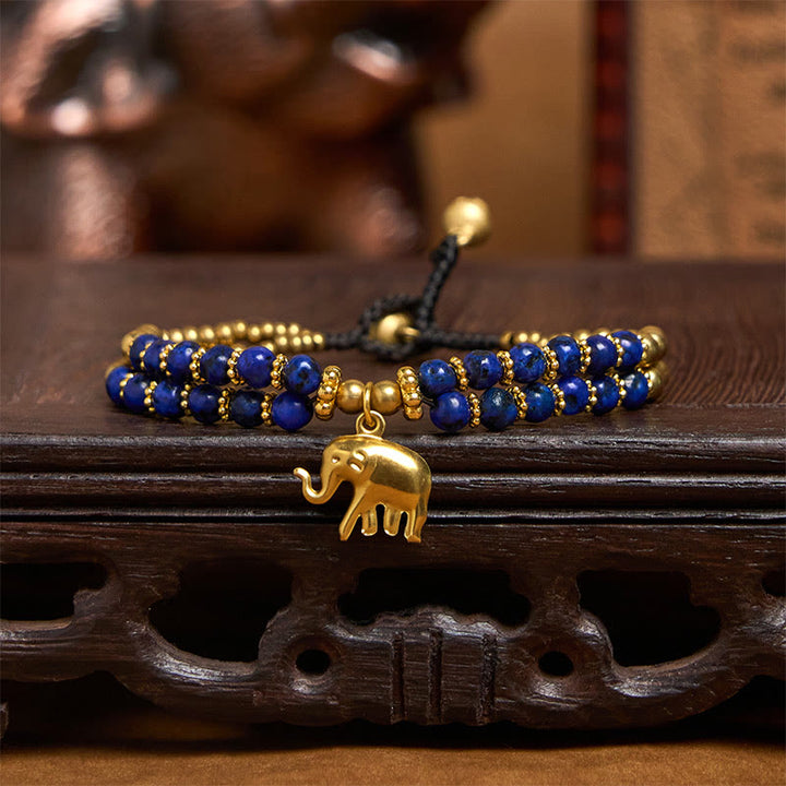 Bracciale Buddha Stones Turquoise Elephant Luck in rame placcato a doppio strato e resistenza - image 15