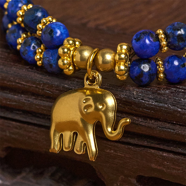 Bracciale Buddha Stones Turquoise Elephant Luck in rame placcato a doppio strato e resistenza - image 16