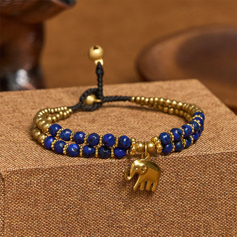 Bracciale Buddha Stones Turquoise Elephant Luck in rame placcato a doppio strato e resistenza - Turchese blu (circonferenza polso: 15-18 cm) - image 13