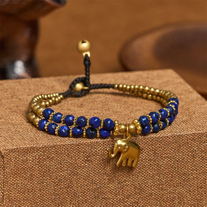 Bracciale Buddha Stones Turquoise Elephant Luck in rame placcato a doppio strato e resistenza - Turchese blu (circonferenza polso: 15-18 cm) - image 13