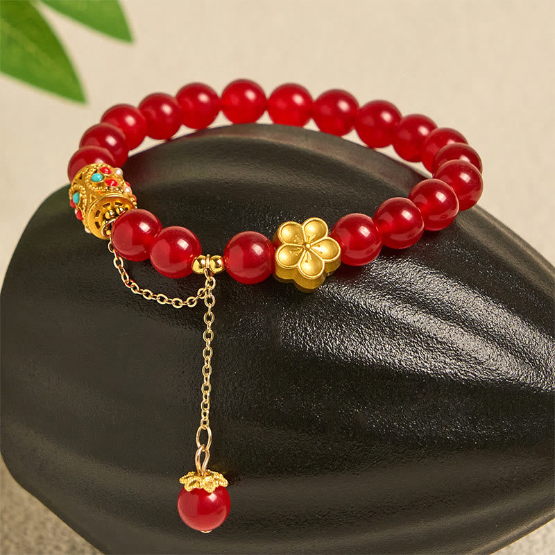 Braccialetto di positività con fiori di pietra di cristallo di agata bianca tibetana Buddha Stones - image 6