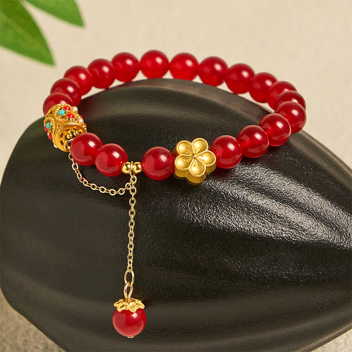 Braccialetto di positività con fiori di pietra di cristallo di agata bianca tibetana Buddha Stones - image 6