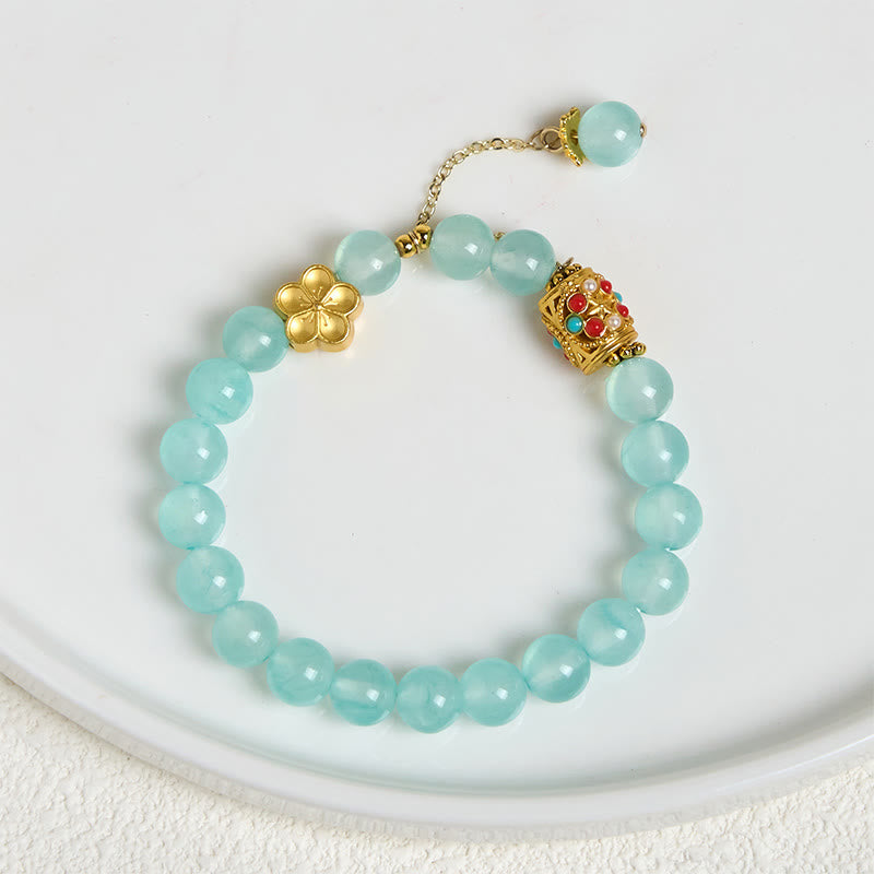 Braccialetto di positività con fiori di pietra di cristallo di agata bianca tibetana Buddha Stones - image 17